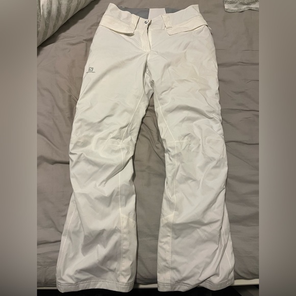 Used once - Salomon White Ski Pants - AdvancedSkin Dry - Picture 1 of 5
